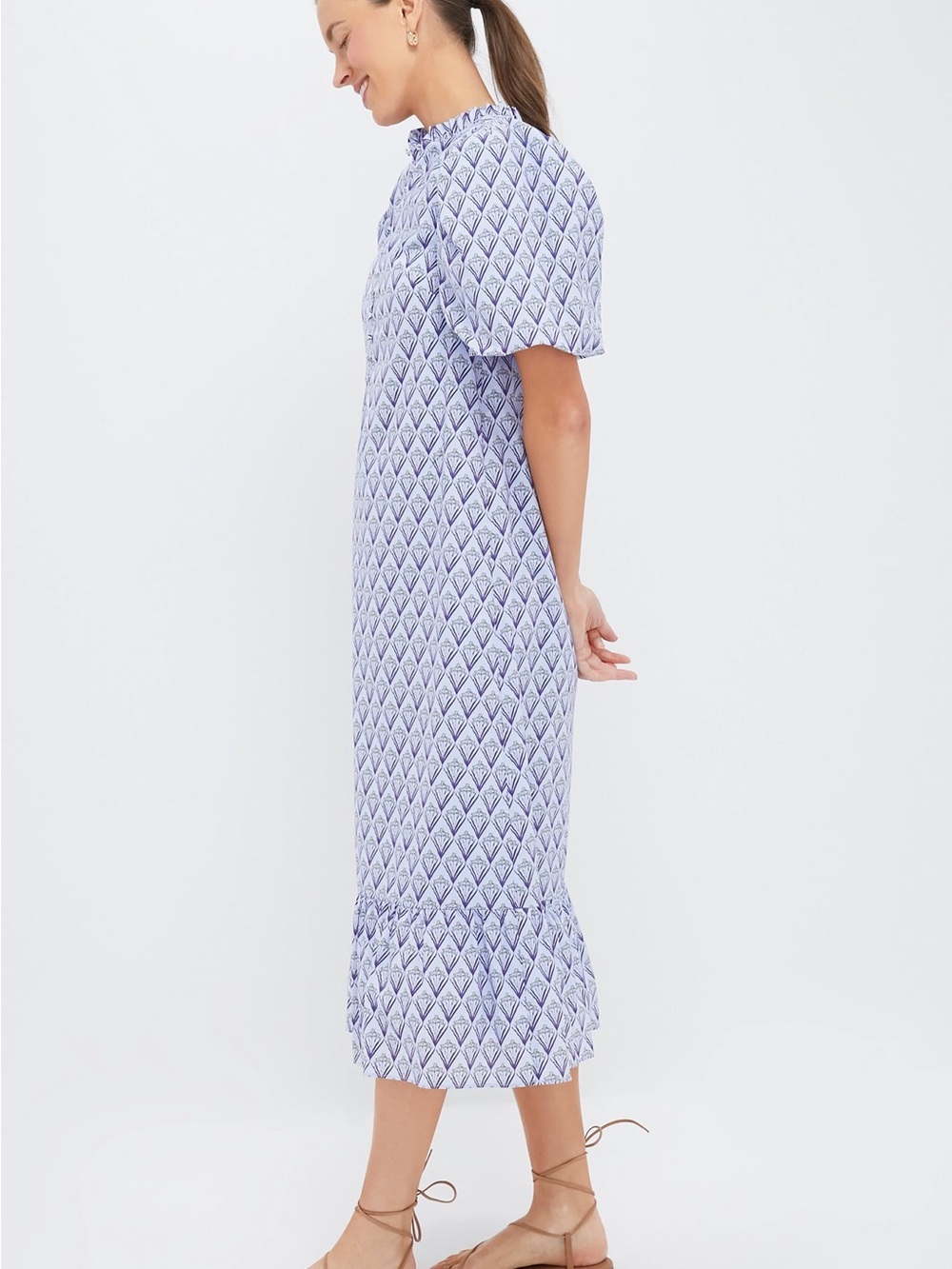 HYACINTH HOUSE Periwinkle Trellis Floral Mimi Midi Dress - Picture 3 of 12